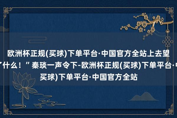 欧洲杯正规(买球)下单平台·中国官方全站上去望望到底发生了什么！”秦琰一声令下-欧洲杯正规(买球)下单平台·中国官方全站