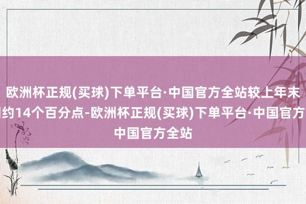 欧洲杯正规(买球)下单平台·中国官方全站较上年末高潮约14个百分点-欧洲杯正规(买球)下单平台·中国官方全站