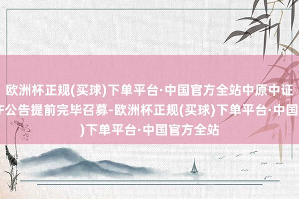 欧洲杯正规(买球)下单平台·中国官方全站中原中证A500ETF公告提前完毕召募-欧洲杯正规(买球)下单平台·中国官方全站