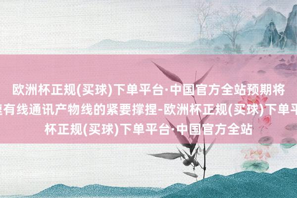 欧洲杯正规(买球)下单平台·中国官方全站预期将成为公司车载高速有线通讯产物线的紧要撑捏-欧洲杯正规(买球)下单平台·中国官方全站