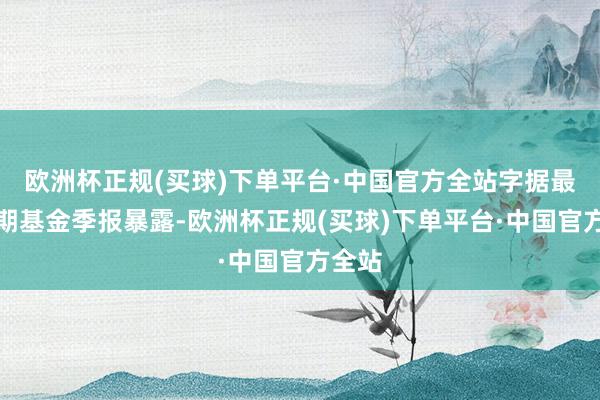 欧洲杯正规(买球)下单平台·中国官方全站字据最新一期基金季报暴露-欧洲杯正规(买球)下单平台·中国官方全站