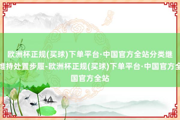 欧洲杯正规(买球)下单平台·中国官方全站分类继承维持处置步履-欧洲杯正规(买球)下单平台·中国官方全站